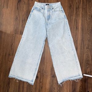 Express Light Blue Wide-Leg Jeans